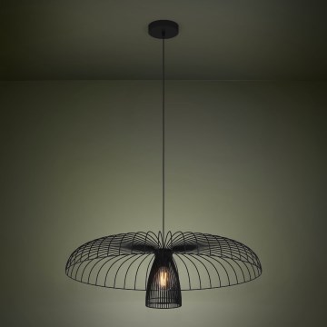 Eglo - Ljuskrona med textilsladd 1xE27/60W/230V diameter 77 cm svart