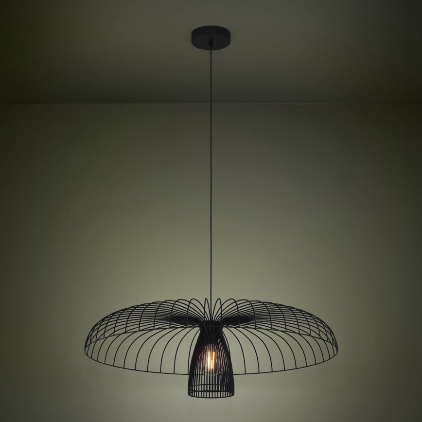 Eglo - Ljuskrona med textilsladd 1xE27/60W/230V diameter 77 cm svart