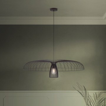 Eglo - Ljuskrona med textilsladd 1xE27/60W/230V diameter 98,5 cm svart