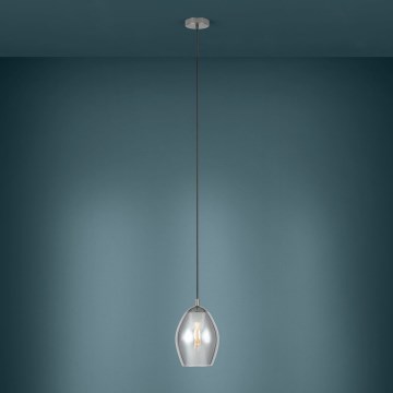 Eglo - Ljuskrona med textilsladd 1xE27/60W/230V rökig