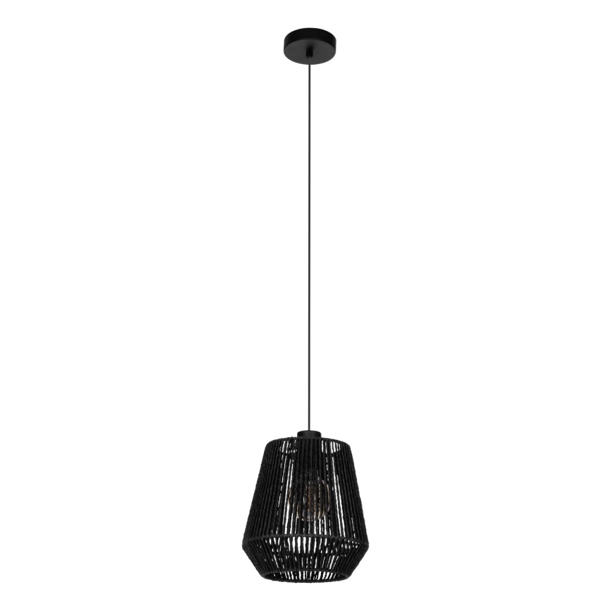 Eglo - Ljuskrona med textilsladd 1xE27/60W/230V svart