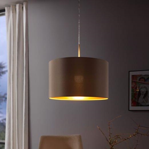 Eglo - Ljuskrona med textilsladd 1xE27/60W/230V taupe
