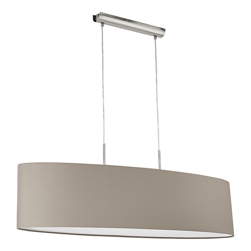 Eglo - Ljuskrona med textilsladd 2xE27/60W/230V taupe
