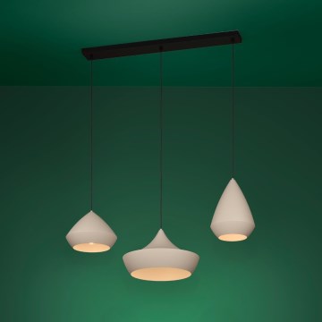 Eglo - Ljuskrona med textilsladd 3xE27/28W/230V beige