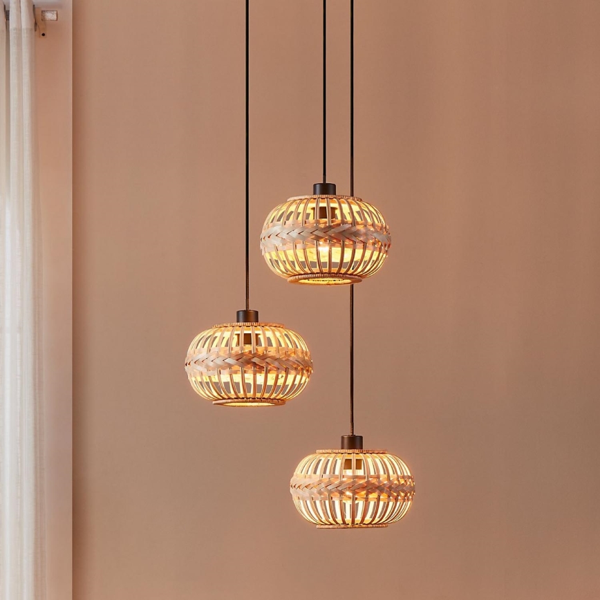 Eglo - Ljuskrona med textilsladd 3xE27/40W/230V diameter 48 cm