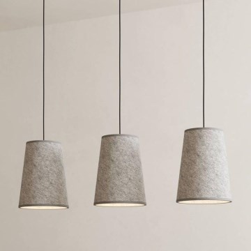 Eglo - Ljuskrona med textilsladd 3xE27/40W/230V grå