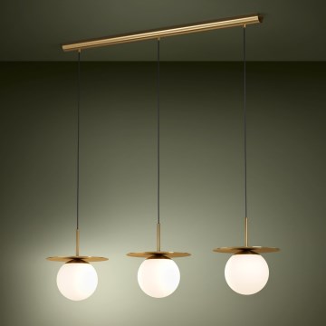 Eglo - Ljuskrona med textilsladd 3xE27/40W/230V guld