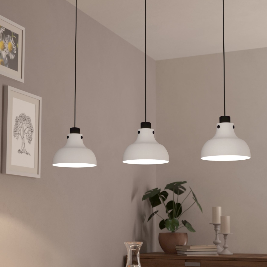 Eglo - Ljuskrona med textilsladd 3xE27/40W/230V