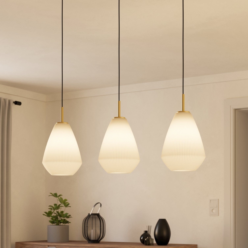 Eglo - Ljuskrona med textilsladd 3xE27/40W/230V
