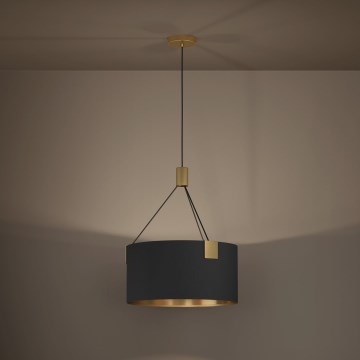 Eglo - Ljuskrona med textilsladd 3xE27/40W/230V svart/guld