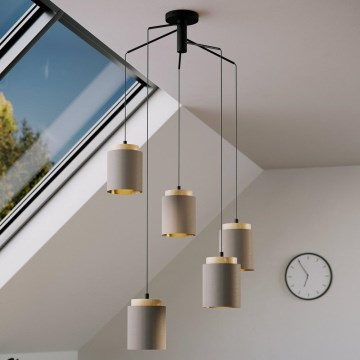 Eglo - Ljuskrona med textilsladd 5xE27/40W/230V spindel