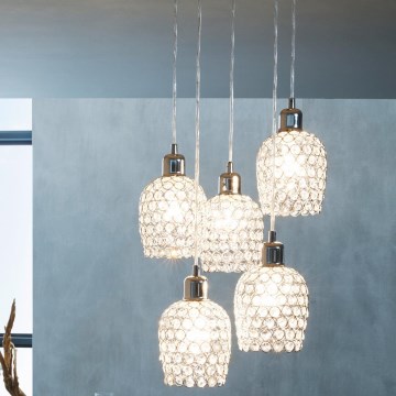 Eglo - Ljuskrona med textilsladd 5xE27/60W/230V