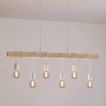 Eglo - Ljuskrona med textilsladd TOWNSHEND 6xE27/60W/230V - FSC certifierade