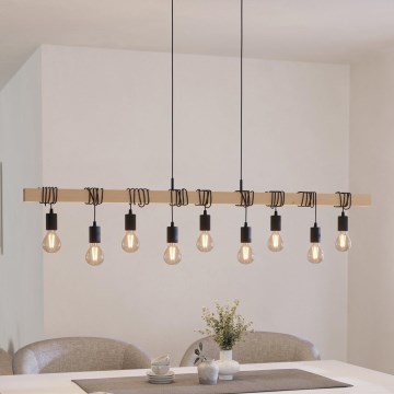 Eglo - Ljuskrona med textilsladd TOWNSHEND 9xE27/60W/230V - FSC certifierade