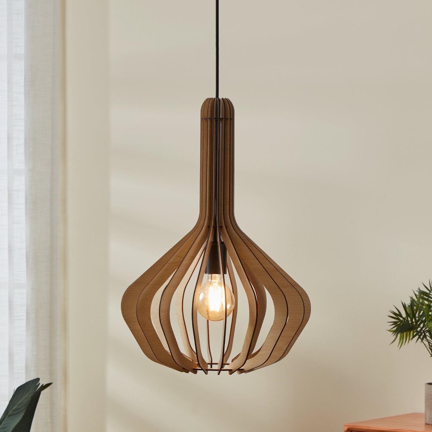 Eglo - Ljuskrona med upphängningsrem 1xE27/40W/230V diameter 38 cm beige