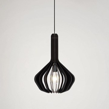 Eglo - Ljuskrona med upphängningsrem 1xE27/40W/230V diameter 38 cm svart