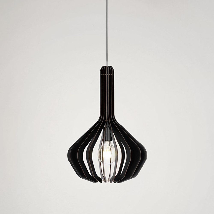 Eglo - Ljuskrona med upphängningsrem 1xE27/40W/230V diameter 38 cm svart