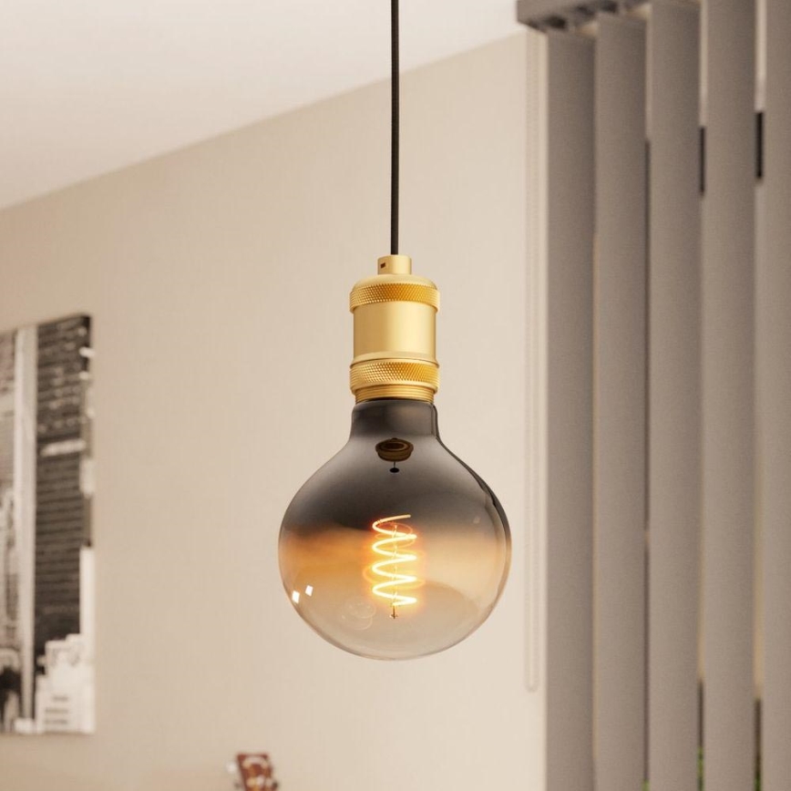 Eglo - Ljuskrona med upphängningsrem 1xE27/40W/230V gyllene