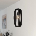 Eglo - Ljuskrona med upphängningsrem 1xE27/40W/230V svart