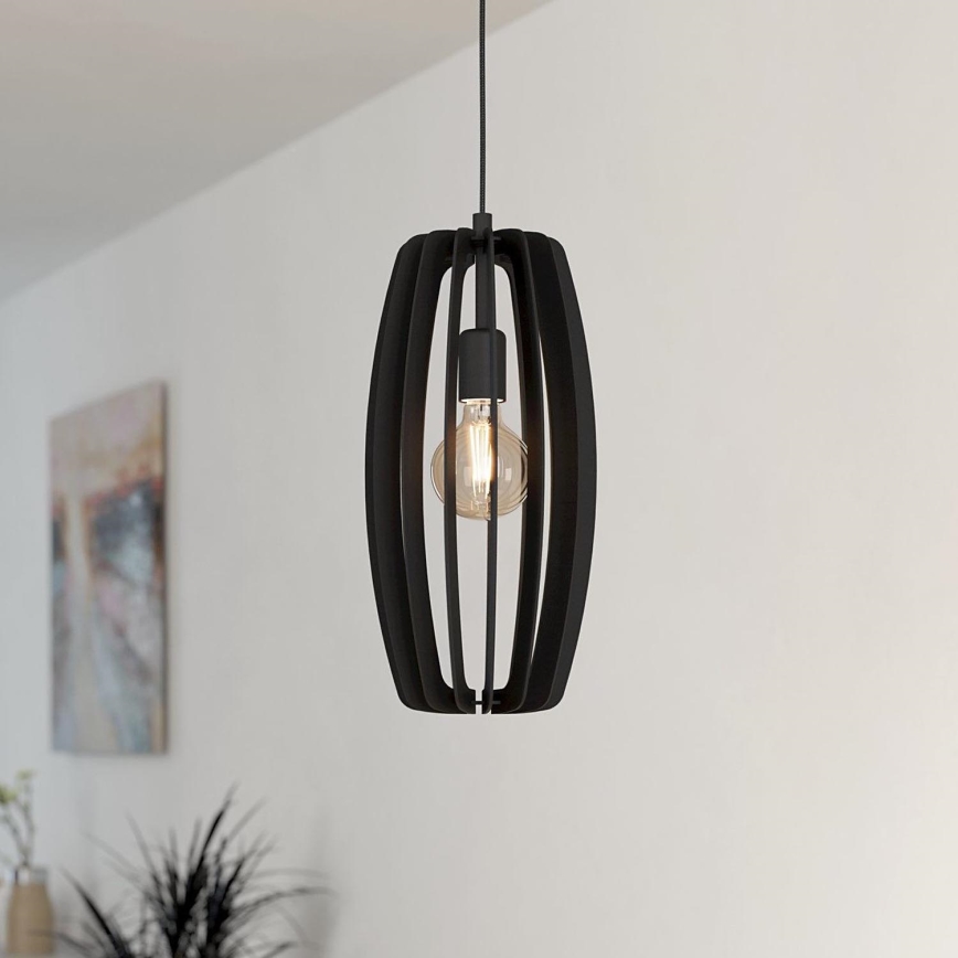 Eglo - Ljuskrona med upphängningsrem 1xE27/40W/230V svart