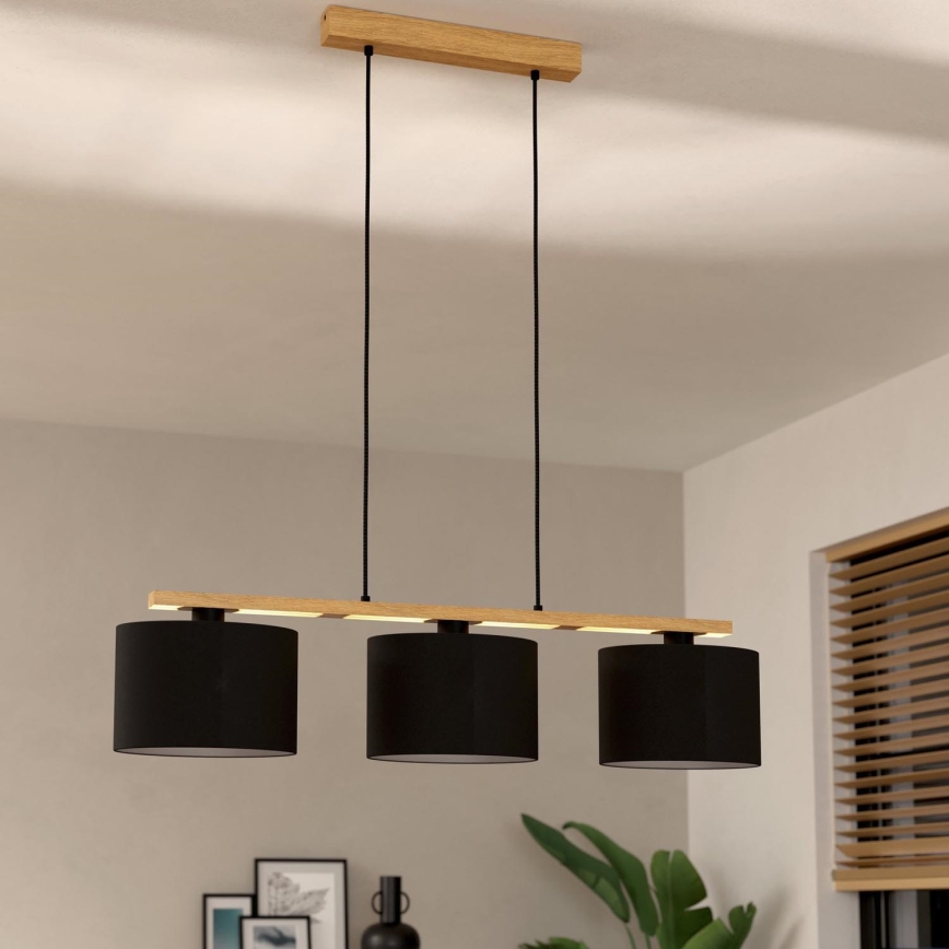 Eglo - Ljuskrona med upphängningsrem 3xE27/40W/230V