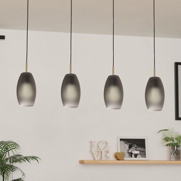 Eglo - Ljuskrona med upphängningsrem 4xE27/40W/230V