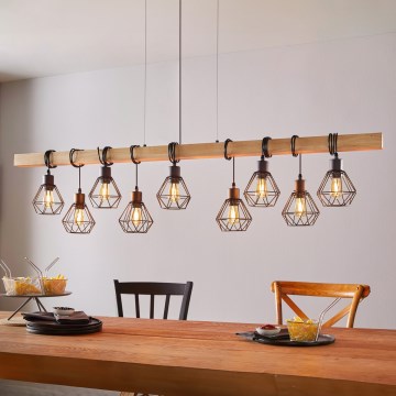 Eglo - Ljuskrona med vajerupphängning TOWNSHEND 9xE27/60W/230V