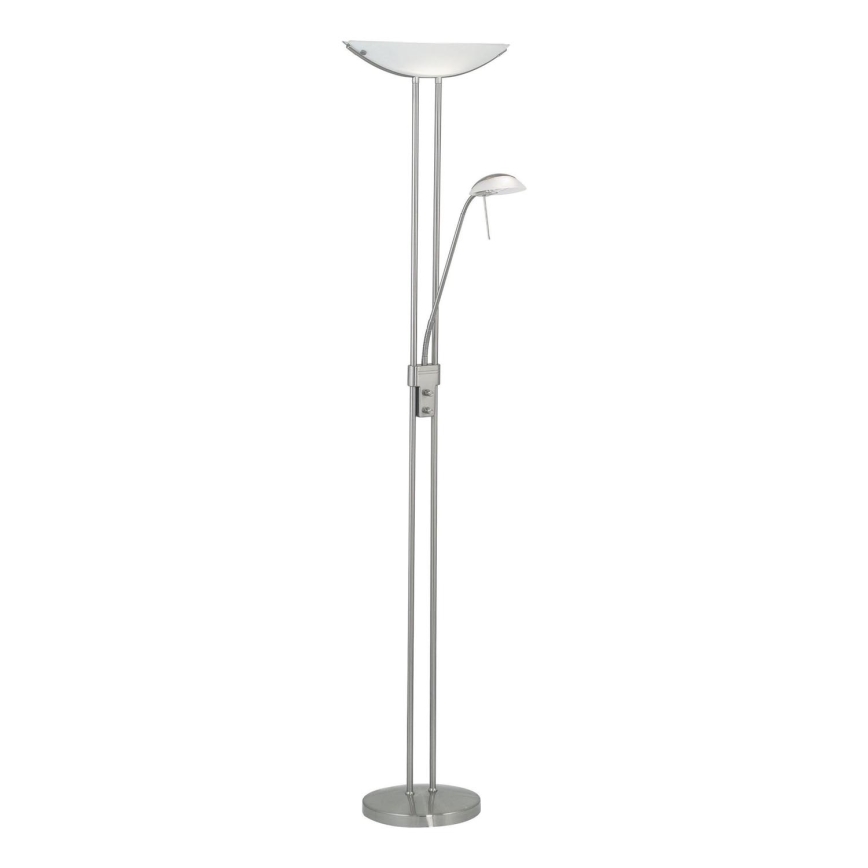EGLO - Ljusreglerad golvlampa BAYA 1xR7s/230W+1xG9/33W matt krom