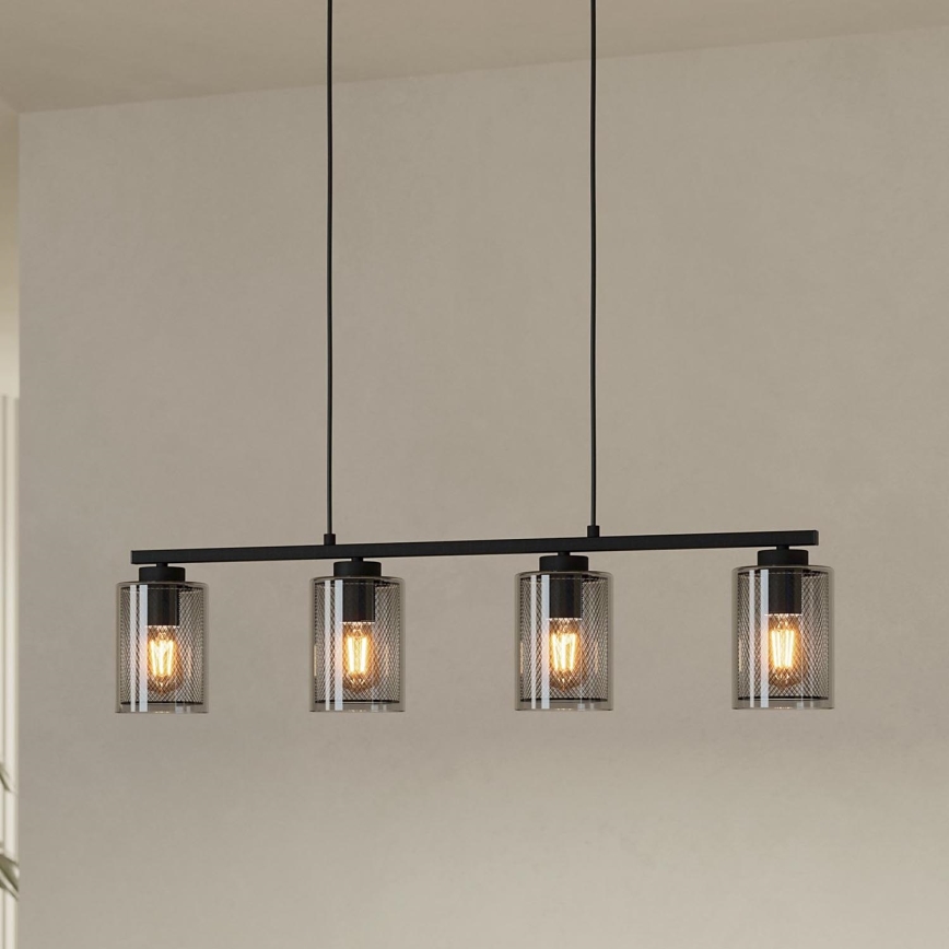 Eglo - Ljusskrona med upphängningsrem  4xE27/40W/230V