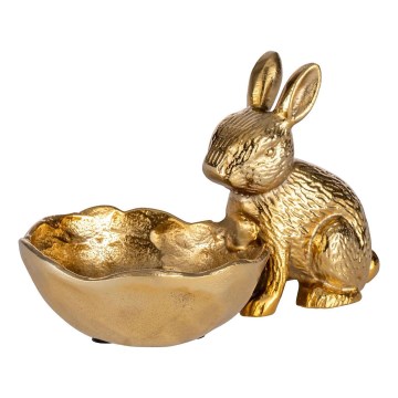 Eglo - Metalldekoration 12x20 cm hare med skål/guld