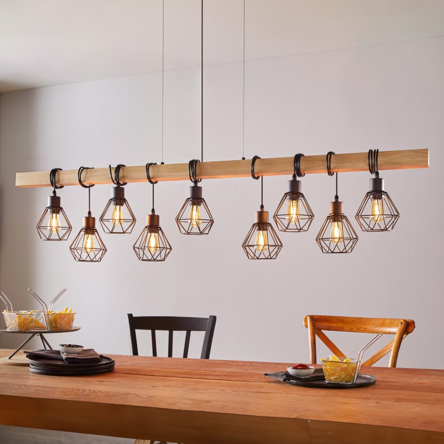 Eglo - Pendellampa på kabel TOWNSHEND 9xE27/60W/230V