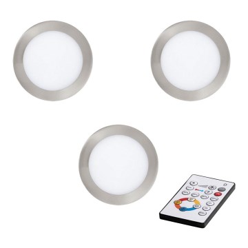 Eglo - SET 3x LED Dimbar infälld belysning TINUS LED/17W/230V + Fjärrstyrd