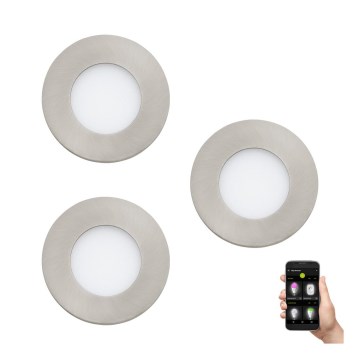 Eglo - Set med 3 dimbara LED-badrumsarmaturer FUEVA-Z 2,8W/230V IP44 Ø 8,5 cm
