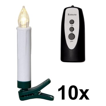Eglo - SET OM 10 LED-lampor för julgranen 1xLED/0,06W/1xAA IP44 +Fjärrkontroll