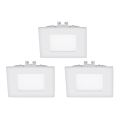 Eglo - Set om 3 infällda LED-takarmaturer FUEVA 1 1xLED/2,7W/230V 8,5x8,5 cm