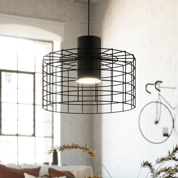 Eglo - Takkkrona på ett snöre  1xE27/40W/230V d. 38 cm svart 