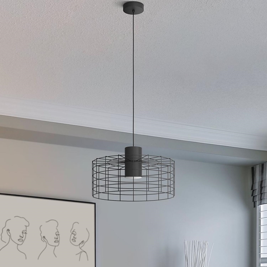 Eglo - Takkkrona på ett snöre  1xE27/40W/230V d. 48 cm svart 