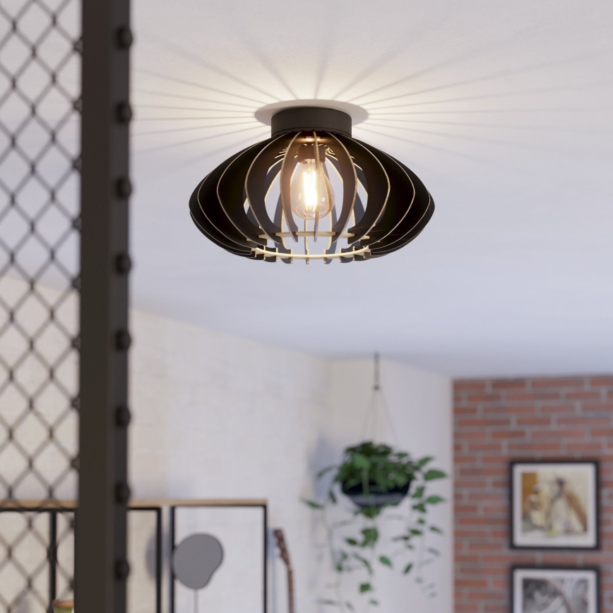 Eglo - Taklampa 1xE27/40W/230V diameter 38 cm svart