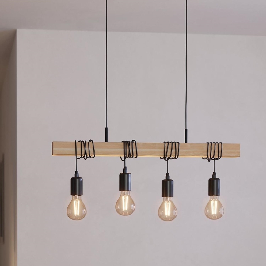 Eglo - Taklampa med kabelupphängning TOWNSHEND 4xE27/60W/230V
