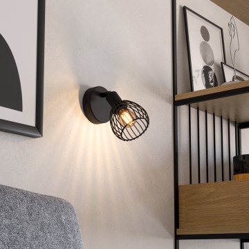 Eglo - Vägglampa 1xE14/40W/230V svart
