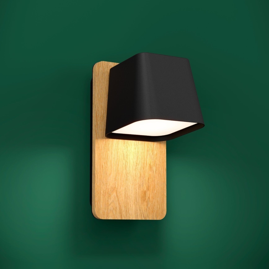 Eglo - Vägglampa 1xE27/40W/230V svart/brun