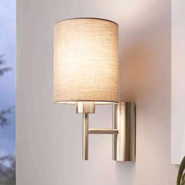 Eglo - Vägglampa 1xE27/60W/230V taupe