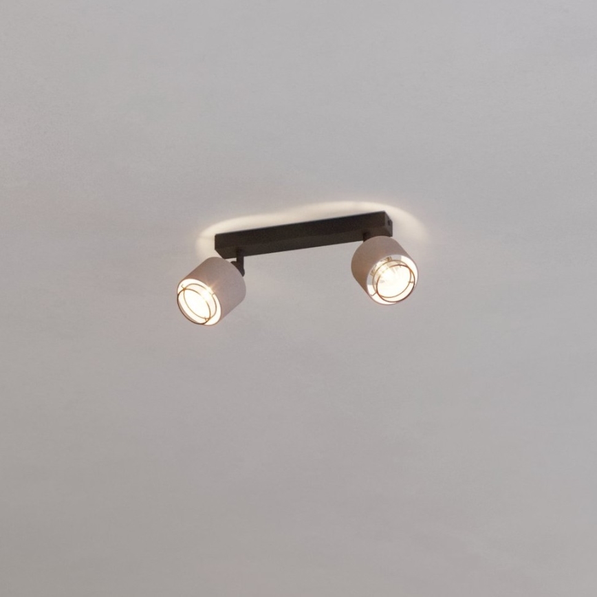 Eglo - Vägglampa 2xE14/40W/230V svart/beige