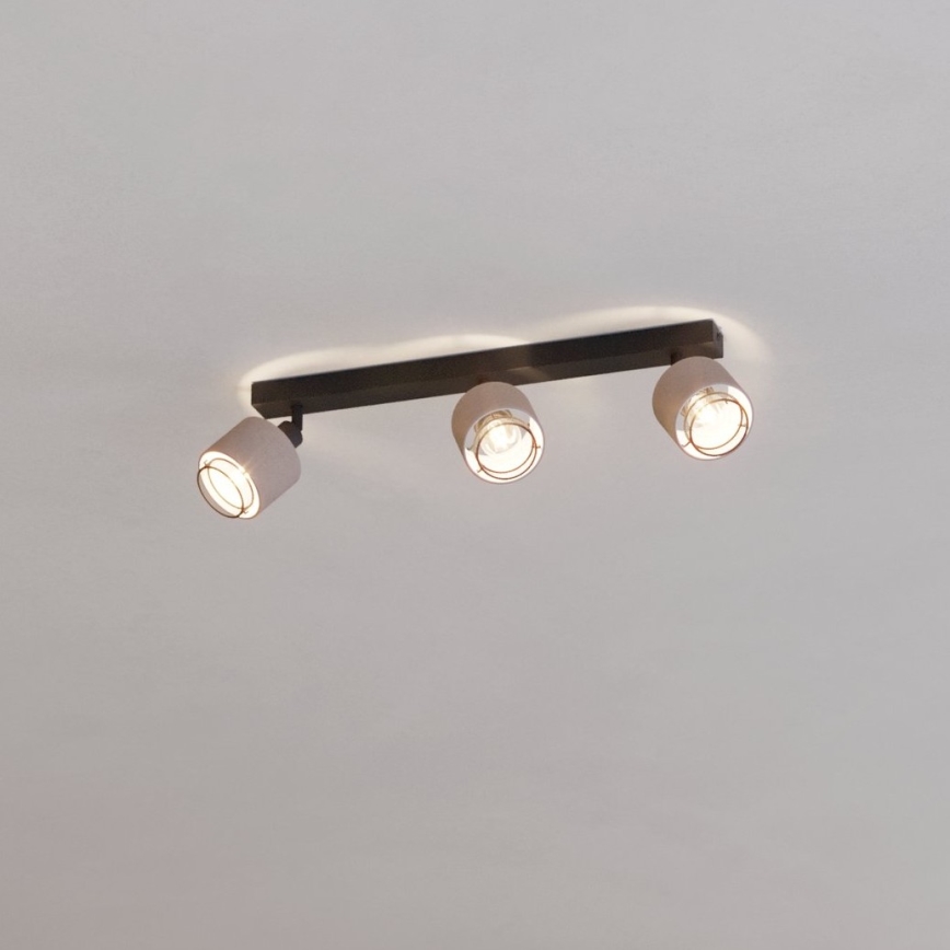 Eglo - Vägglampa 3xE14/40W/230V svart/beige
