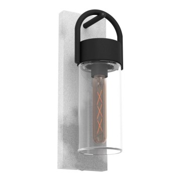 Eglo - Vägglampa för utomhusbruk  1xE27/28W/230V IP44 grå