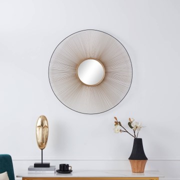 Eglo - Väggspegel diameter 76 cm guld/svart