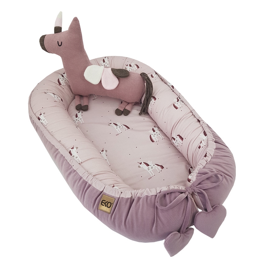 EKO - Cotton baby nest UNICORN 90x60 cm