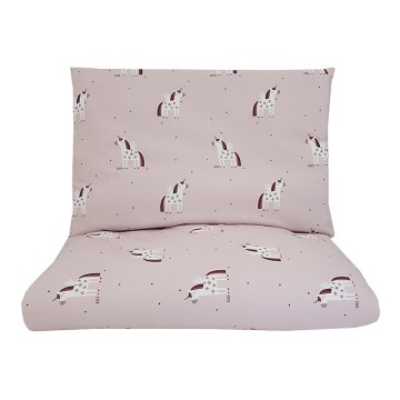 EKO - Cotton muslin bed linen för the crib UNICORN 2-piece
