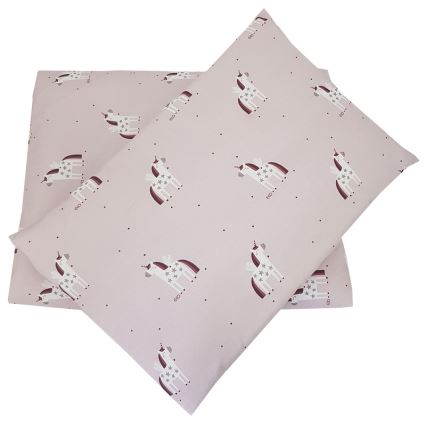 EKO - Cotton muslin bed linen för the crib UNICORN 2-piece