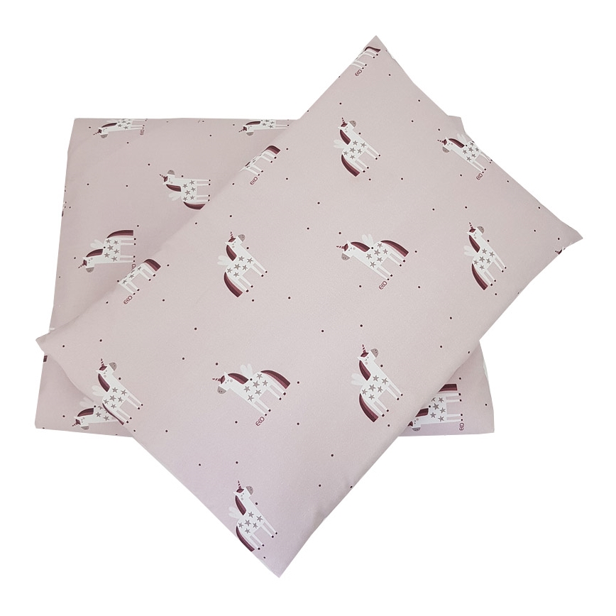 EKO - Cotton muslin bed linen för the crib UNICORN 2-piece